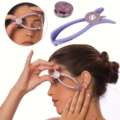 Manual Facial Hair Remover - Eyebrow and Cheek Spring Thread Tool, No Battery Required