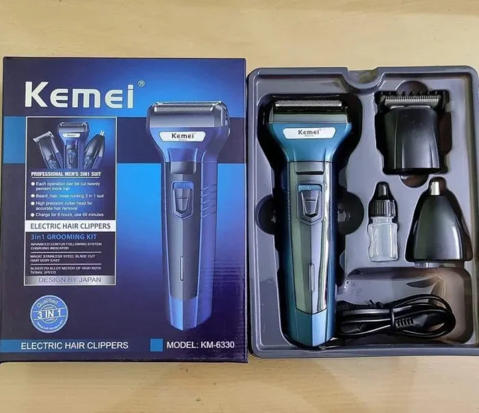 Kemei 3-in-1 Rechargeable Hair Trimmer KM-6330