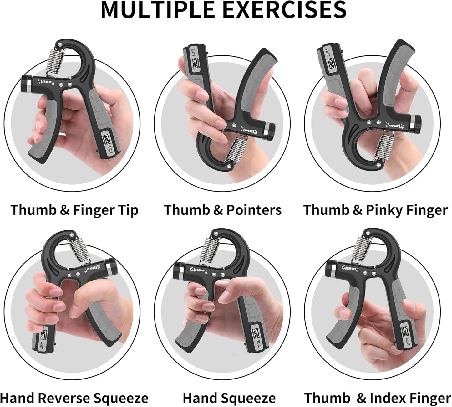 Adjustable Hand Grip Strengthener | Wrist, Finger & Forearm Exerciser