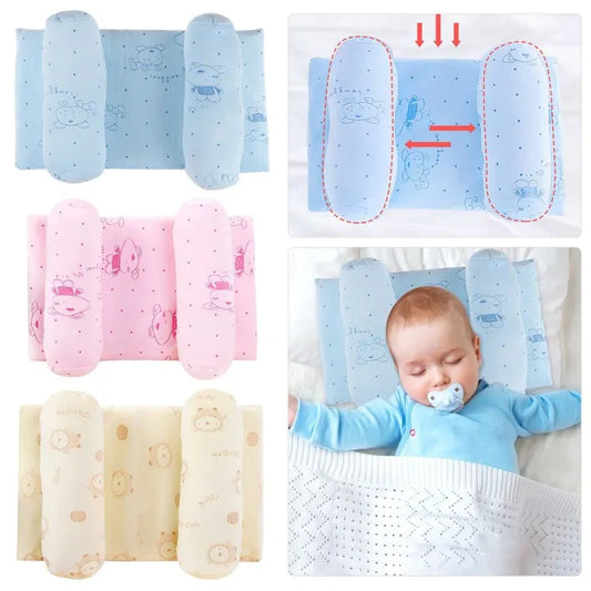 Baby Head Shaping Pillow Soft Memory Foam Infant Pillow for Flat Head Prevention