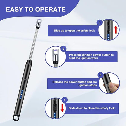 Arc Electric Candle Lighter with Flexible Neck and LED Battery Display