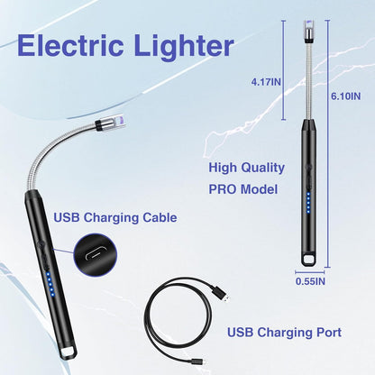 Arc Electric Candle Lighter with Flexible Neck and LED Battery Display