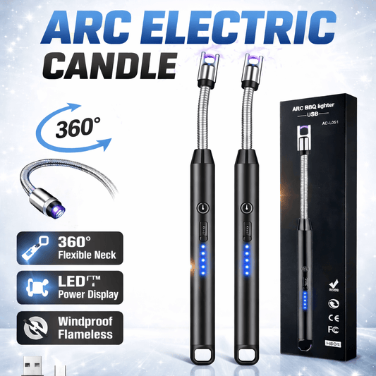 Arc Electric Candle Lighter with Flexible Neck and LED Battery Display