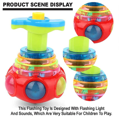 Magic Lattoo LED Spinning Toy for Kids | Light & Music Spin Top (Multicolor)