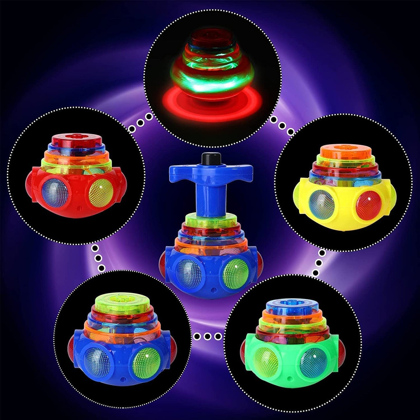 Magic Lattoo LED Spinning Toy for Kids | Light & Music Spin Top (Multicolor)