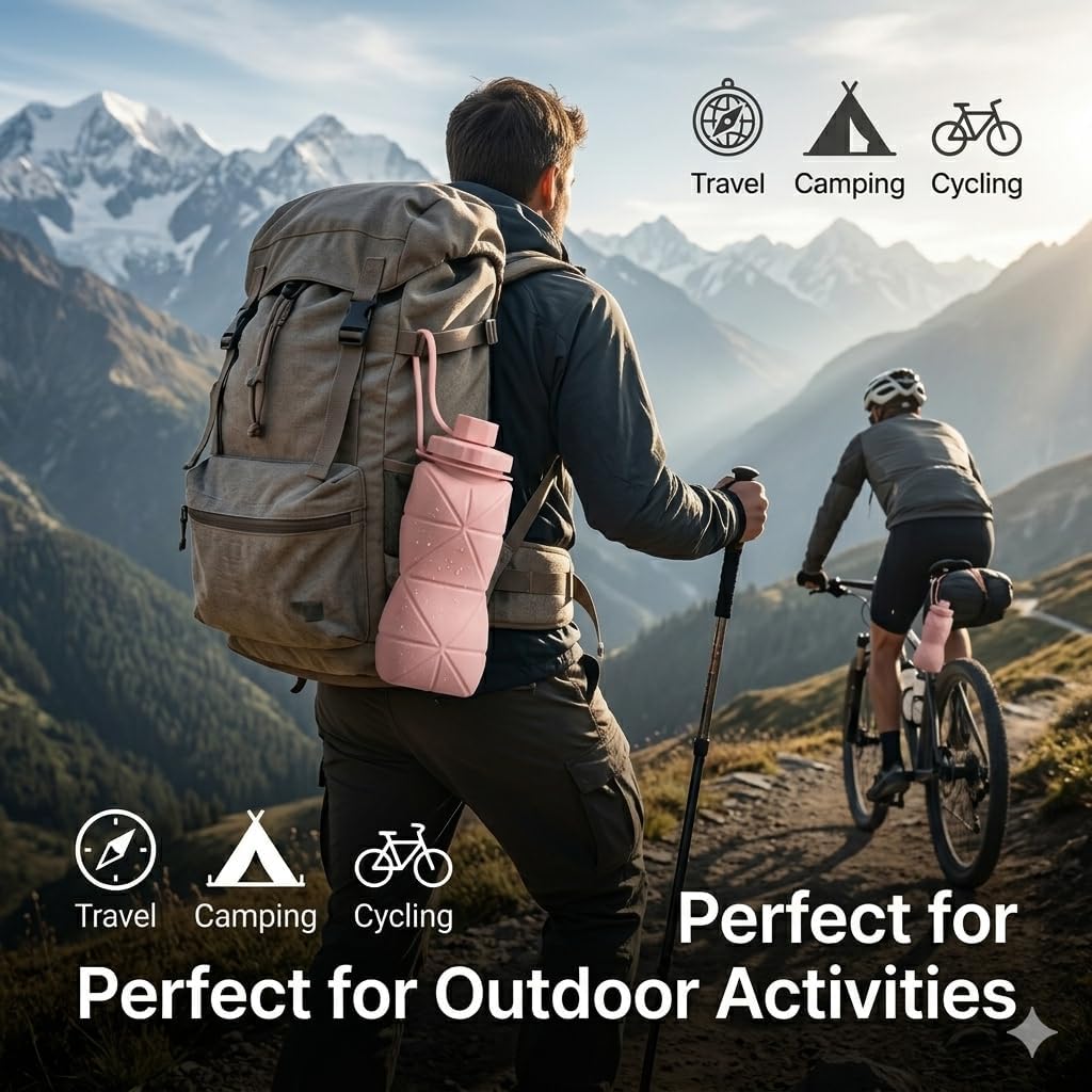 Portable Foldable Silicone Water Bottle | 650ml BPA-Free Sports Bottle