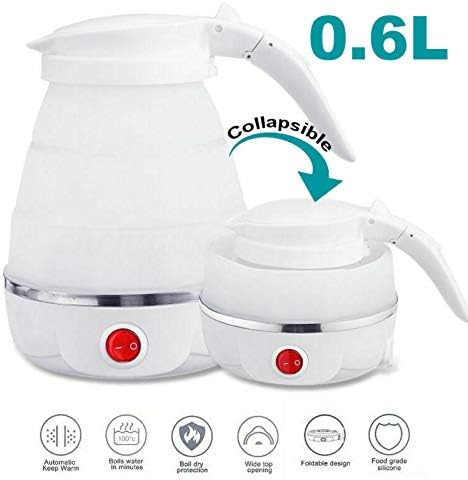 Travel Electric Portable Foldable 600ML Kettle Collapsible Silicon 220V 50Hz for Tea