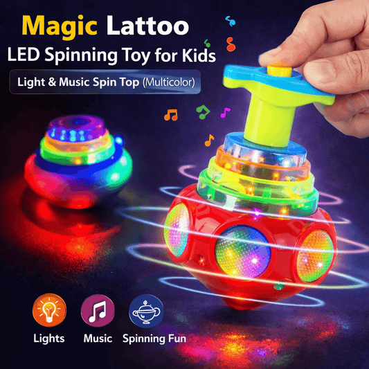 Magic Lattoo LED Spinning Toy for Kids | Light & Music Spin Top (Multicolor)